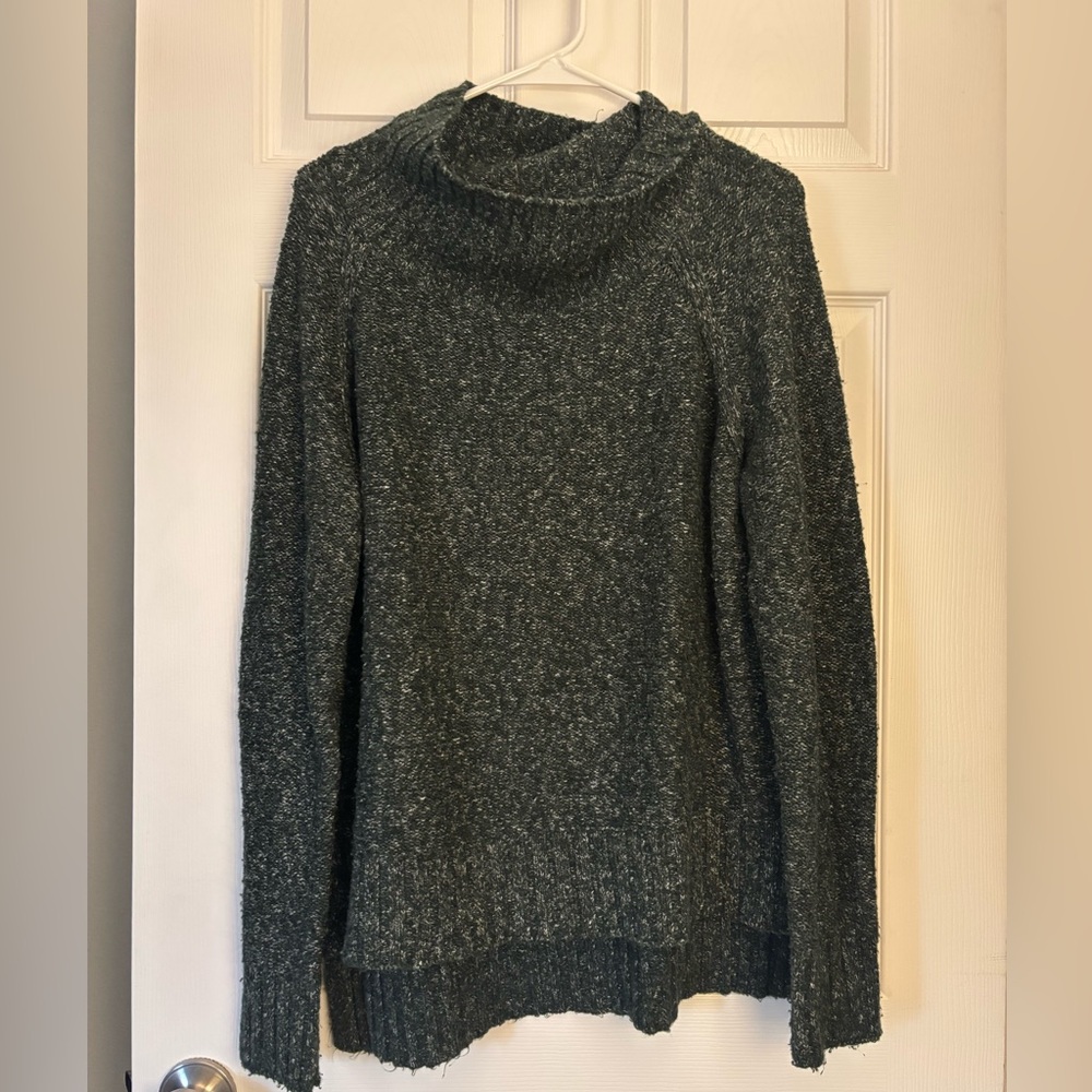H&M Green Cowl Neck Sweater Cozy Knit